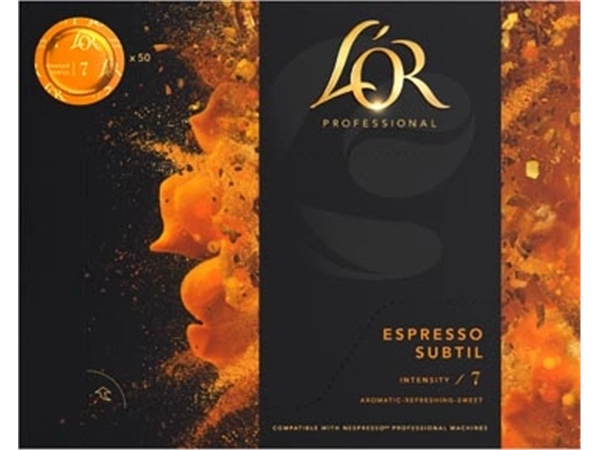 Een Douwe Egberts L'or professional discs Intensity 7, Espresso Subtil, pak van 50 discs koop je bij Muys Kantoor & Kado