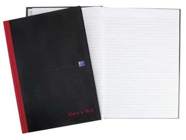 Een Oxford BLACK N' RED gebonden boek, 192 bladzijden, ft A4, gelijnd koop je bij best4office