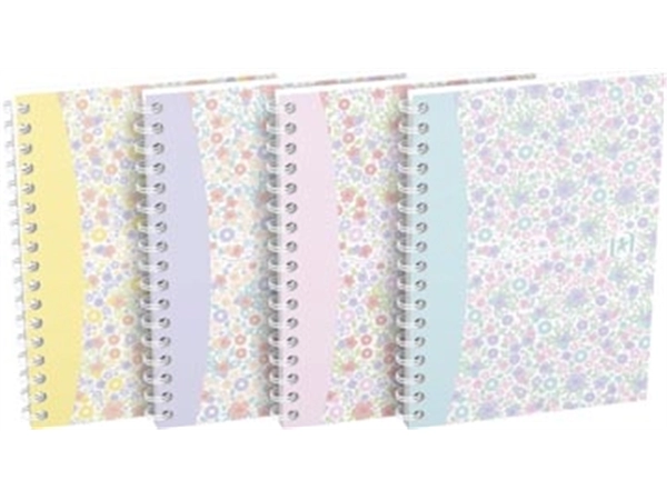 Een Oxford Floral softcover spiraalschrift, ft A6, 50 vel, geruit 5 mm, 4 geassorteerde designs koop je bij best4office