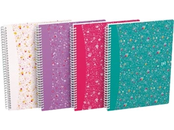 Een Oxford Floral hardcover spiraalschrift, ft B5, 60 vel, geruit 5 mm, 3 geassorteerde designs koop je bij best4office