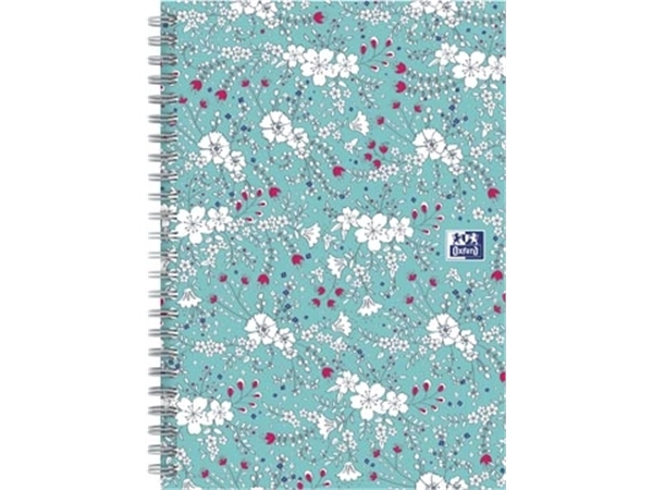 Een Oxford Floral hardcover spiraalschrift, ft B5, 60 vel, gelijnd, turkoois koop je bij best4office