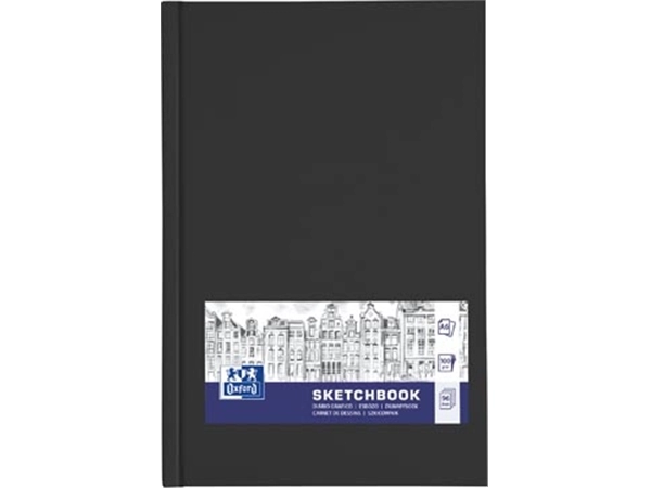 Een Oxford "Sketchbook" dummyboek, 96 vel, 100 g/m², ft A6, zwart koop je bij best4office