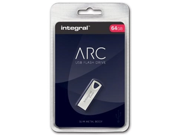 Een Integral ARC USB stick 2.0, 64 GB, zilver koop je bij best4office