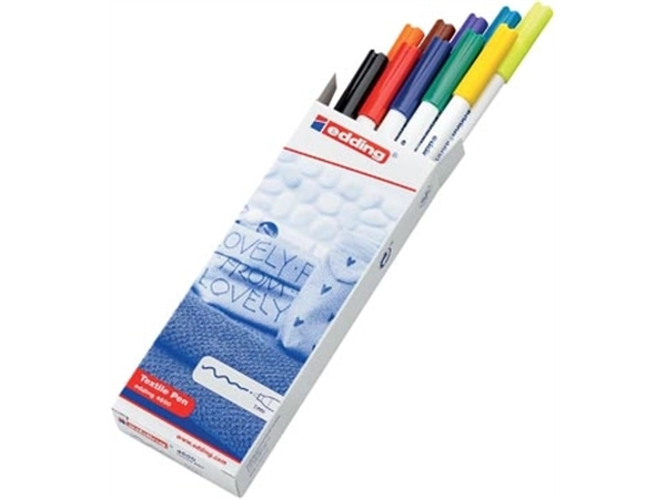 Een Edding textielstift 4600, doos met 10 stuks in basis kleuren koop je bij best4office