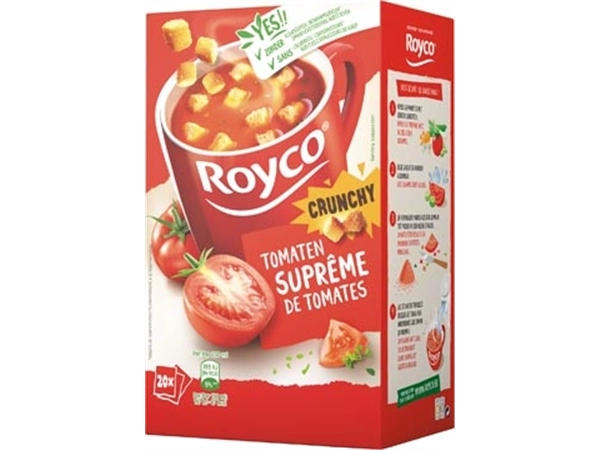 Een Royco Minute Soup tomatensuprême met croutons, pak van 20 zakjes koop je bij Muys Kantoor & Kado