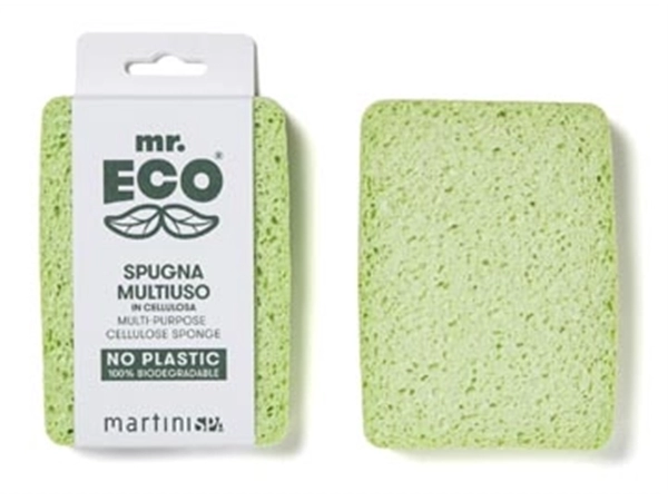 Een Mr. Eco spons ft 12.5 x 10 x 2 cm, van plantaardige cellulose koop je bij Muys Kantoor & Kado