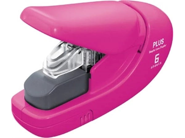 Een Plus nietloze nietmachine, roze koop je bij best4office