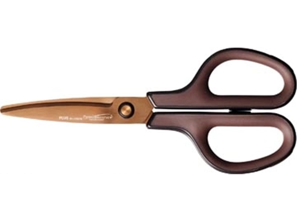 Een Plus FitCut Curve PREMIUM schaar, 17,5 cm, titanium bladen, bruin, op blister koop je bij best4office