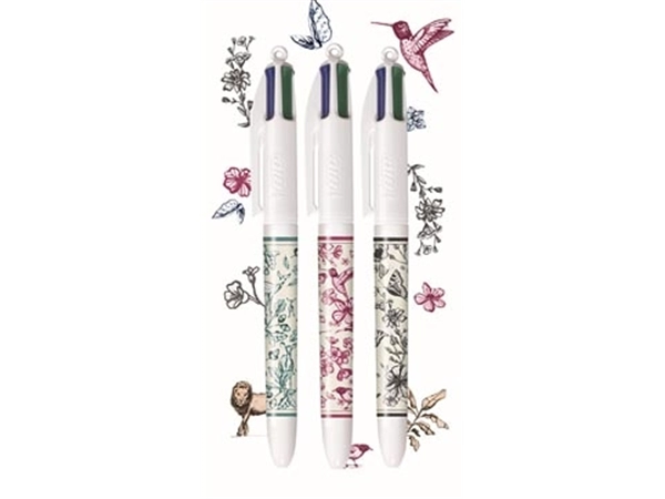 Een Bic Colours Décor Limited Edition 4-kleurenbalpen, medium, klassieke inktkleuren koop je bij Muys Kantoor & Kado