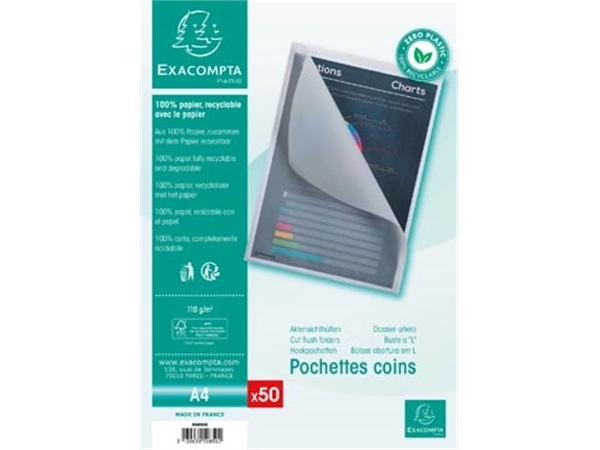 Een Exacompta L-map Cut-flush, uit papier van 110 g/m², pak van 50 stuks koop je bij best4office