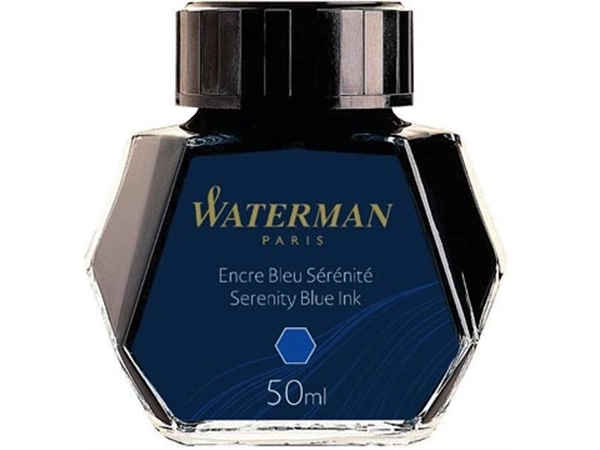 Een Waterman vulpeninkt 50 ml blauw (Serenity) koop je bij Muys Kantoor & Kado