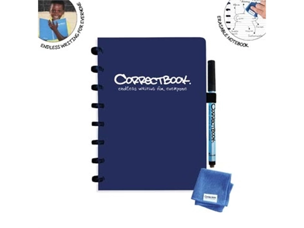 Een Correctbook A5 Original: uitwisbaar / herbruikbaar notitieboek, gelijnd, Midnight Blue (marineblauw) koop je bij Muys Kantoor & Kado