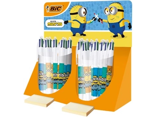 Een Bic Colours Minions 4-kleurenbalpen, medium, klassieke inktkleuren, display van 40 stuks koop je bij Muys Kantoor & Kado