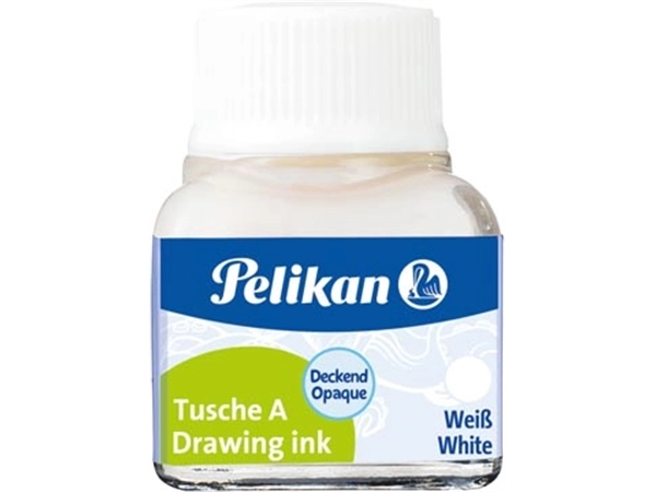 Een Pelikan Oost-Indische inkt wit, flesje van 10 ml koop je bij best4office