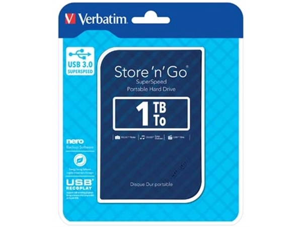 Een Verbatim harde schijf 3.0 Store 'n' Go, 1 TB, blauw koop je bij best4office