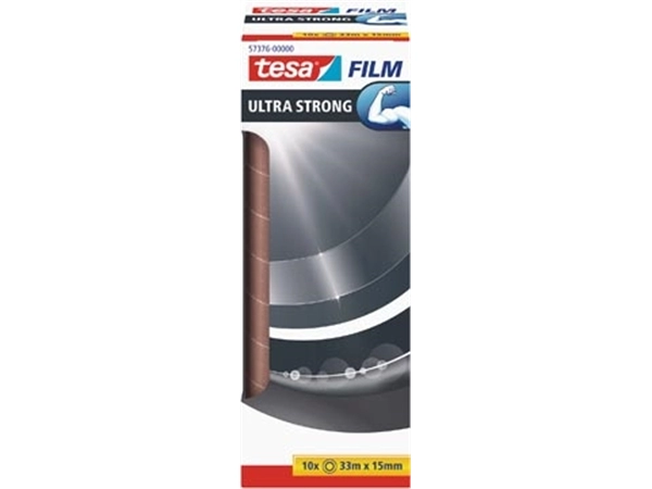 Een Tesafilm Ultra-Strong, ft 33 m x 15 mm, toren van 10 rolletjes koop je bij Muys Kantoor & Kado