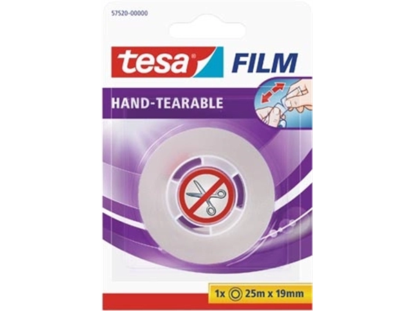 Een Tesafilm Hand-tearable, ft 25 m x 19 mm koop je bij Muys Kantoor & Kado