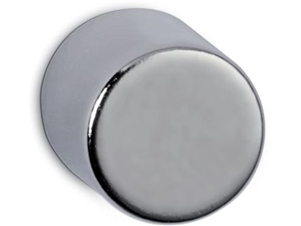 Een MAUL neodymium cylinder magneet, ft 10x10x10 mm, trekkracht 4kg blister 4 voor glas-, whitebord koop je bij Muys Kantoor & Kado