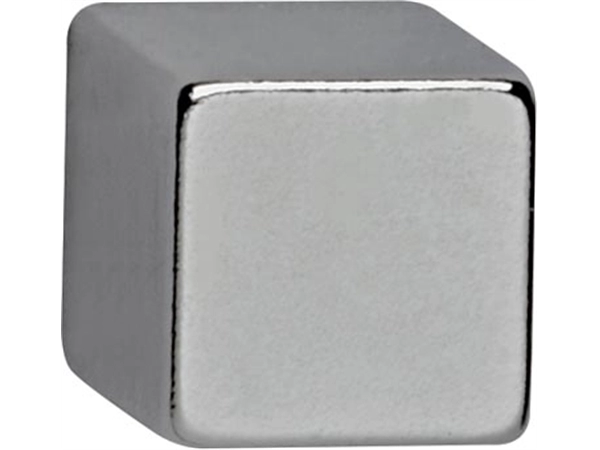 Een MAUL neodymium kubusmagneet 10 x 10 x 10 mm, trekkracht 3,8 kg, voor glas- en whitebord, blister van 4 st koop je bij best4office