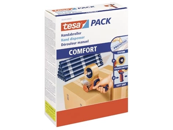 Een Tesa Pack 6400 verpakkingshanddispenser 'Comfort' koop je bij Muys Kantoor & Kado