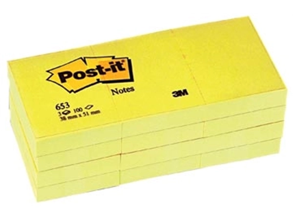 Een Post-it Notes, ft 38 x 51 mm, geel, blok van 100 vel koop je bij Muys Kantoor & Kado