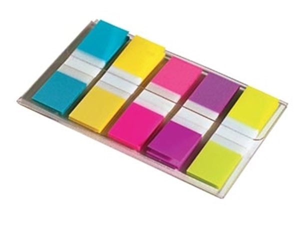 Een Post-it Index Smal, ft 11,9 x 43,2 mm, blister met 5 kleuren, 20 tabs per kleur koop je bij Muys Kantoor & Kado