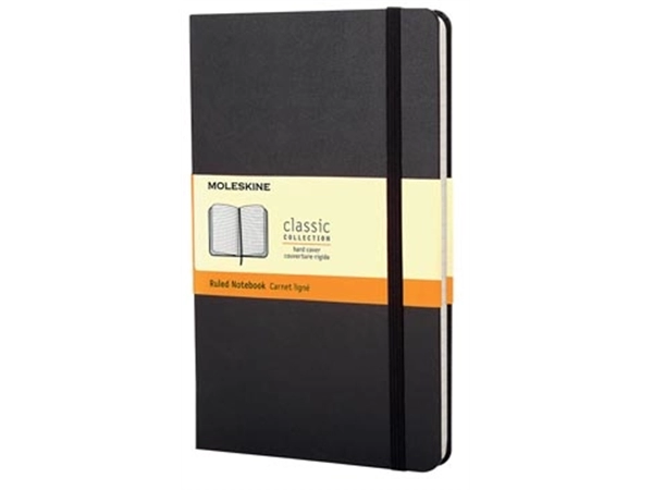 Een Moleskine notitieboek, ft 9 x 14 cm, gelijnd, harde cover, 192 bladzijden, zwart koop je bij best4office