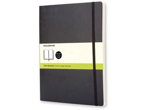 Een Moleskine notitieboek, ft 19 x 25 cm, effen, soepele cover, 192 blad, zwart koop je bij Muys Kantoor & Kado