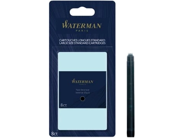 Een Waterman inktpatronen Standard Long, zwart (Intense), blister van 8 stuks koop je bij Muys Kantoor & Kado