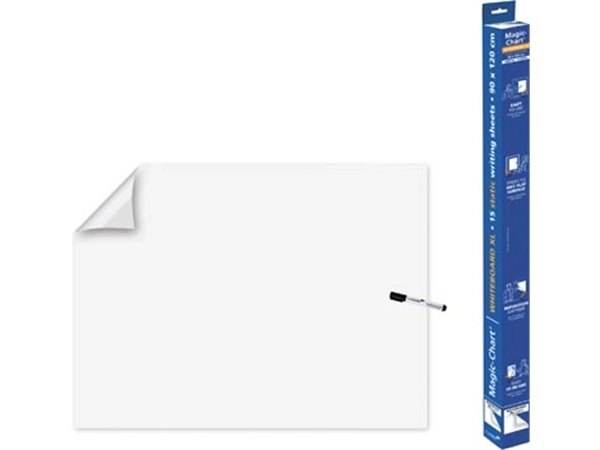 Een Legamaster Magic-Chart whiteboard folie, ft 90 x 120 cm, wit, effen, rol van 15 vel koop je bij best4office