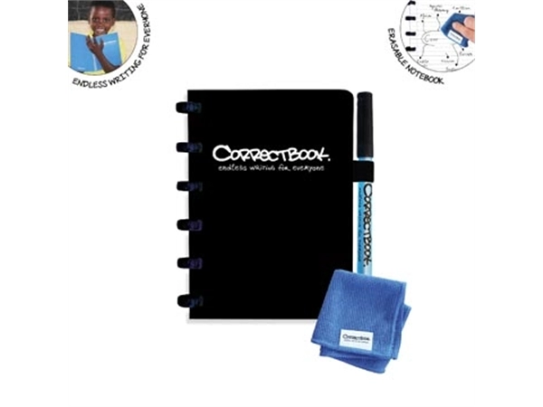 Een Correctbook A6 Original: uitwisbaar / herbruikbaar notitieboek, gelijnd, Ink Black (zwart) koop je bij Muys Kantoor & Kado