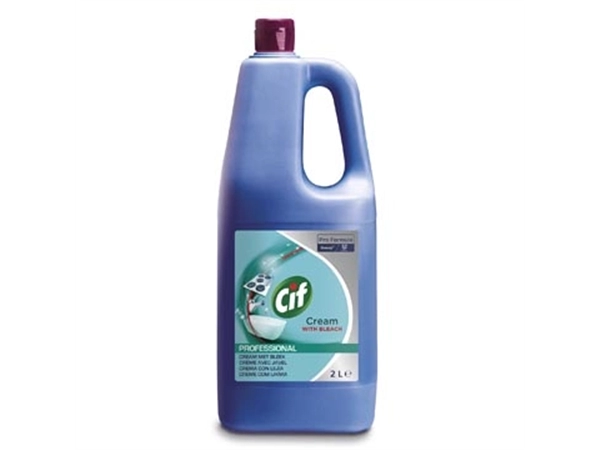 Een Cif schuurcrème, met bleekwater, flacon van 2 liter koop je bij Muys Kantoor & Kado