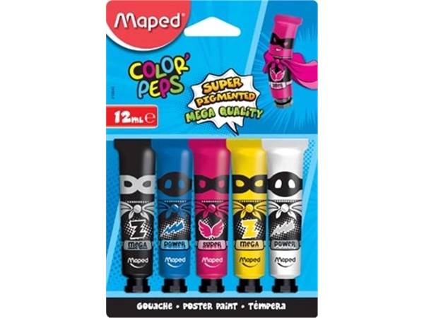 Een Maped plakkaatverf Color'Peps, 12 ml, 5 tubes op blister koop je bij best4office