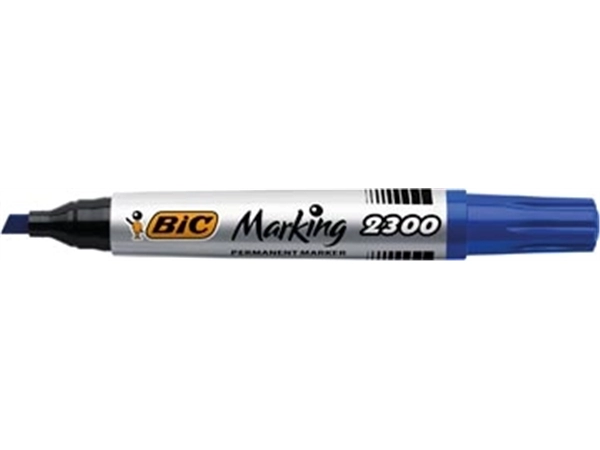 Een Bic permanent marker 2300 ECOlutions, schrijfbreedte 3,7 - 5,5 mm, schuine punt, blauw koop je bij Muys Kantoor & Kado