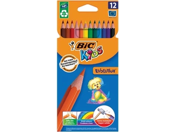 Een Bic Kids kleurpotlood Ecolutions Evolution, doos van 12 stuks koop je bij Muys Kantoor & Kado