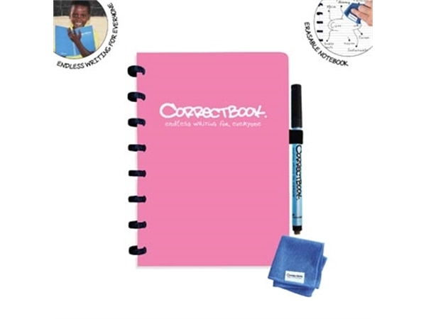 Een Correctbook A5 Original: uitwisbaar / herbruikbaar notitieboek, gelijnd, Blossom Pink (roze) koop je bij Muys Kantoor & Kado