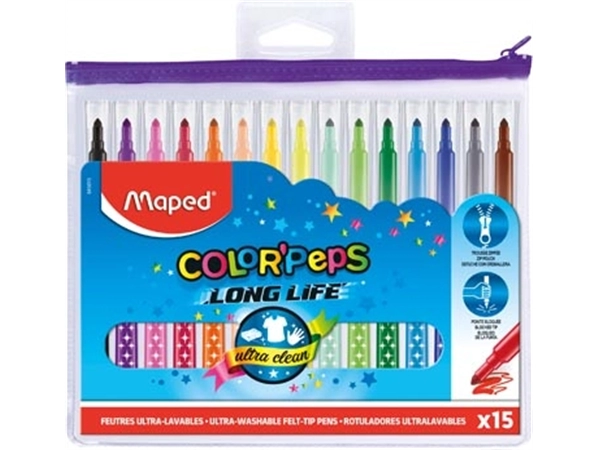 Een Maped Viltstift ColorPeps Long Life, etui van 15 stuks koop je bij best4office