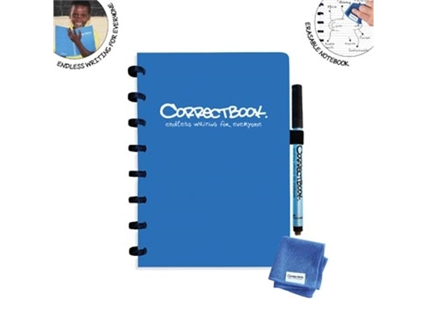 Een Correctbook A5 Original: uitwisbaar / herbruikbaar notitieboek, gelijnd, Earthy Blue (blauw) koop je bij Muys Kantoor & Kado