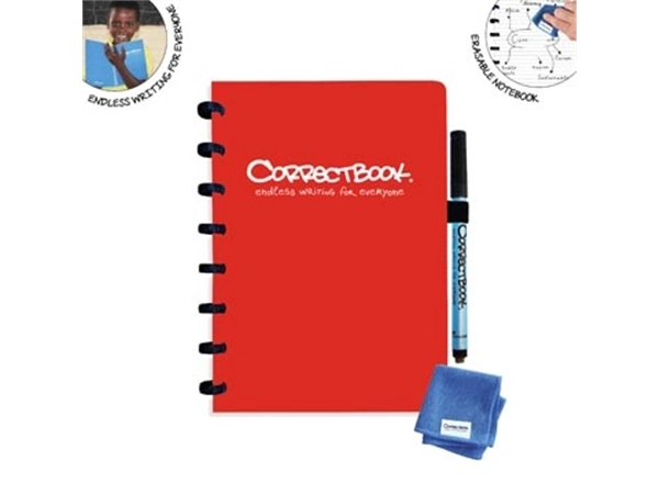 Een Correctbook A5 Original: uitwisbaar / herbruikbaar notitieboek, gelijnd, Horizon Red (rood) koop je bij Muys Kantoor & Kado