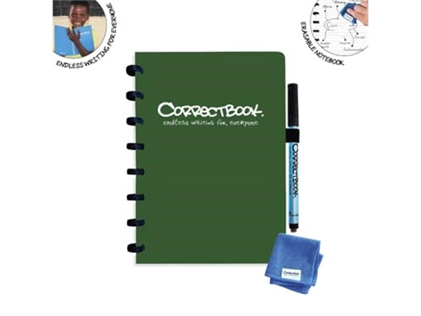 Een Correctbook A5 Original: uitwisbaar / herbruikbaar notitieboek, gelijnd, Forest Green (bosgroen) koop je bij best4office