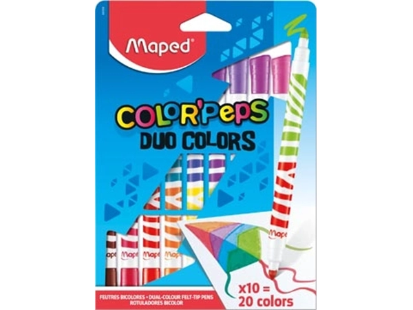 Een Maped Viltstift Color'Peps Duo, blister met 10 stuks koop je bij best4office