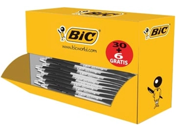 Een Bic balpen Atlantis Classic zwart, doos 30 + 6 gratis koop je bij Muys Kantoor & Kado