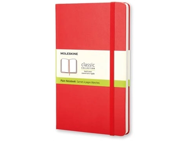 Een Moleskine notitieboek, ft 9 x 14 cm, effen, harde cover, 192 blad, rood koop je bij Muys Kantoor & Kado