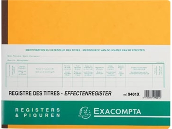 Een Exacompta effectenregister, ft 24 x 32 cm, tweetalig, voor BV-SRL koop je bij best4office