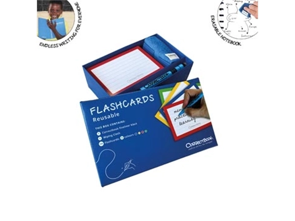 Een Correctbook Flashcards (systeemkaarten), uitwisbaar / herbruikbaar, gelijnd, pak van 144 stuks koop je bij Muys Kantoor & Kado