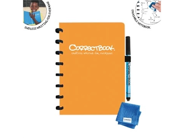 Een Correctbook A5 Original: uitwisbaar / herbruikbaar notitieboek, blanco, Peachy Orange (oranje) koop je bij Muys Kantoor & Kado