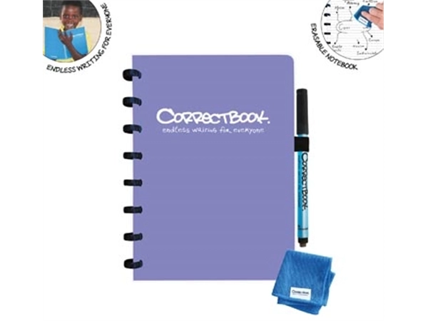 Een Correctbook A5 Original: uitwisbaar / herbruikbaar notitieboek, gelijnd, Petunia Purple (paars) koop je bij Muys Kantoor & Kado