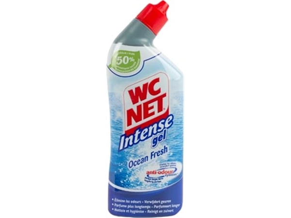 Een WC NET toiletreiniger Intense Ocean Fresh, fles van 750 ml koop je bij Muys Kantoor & Kado