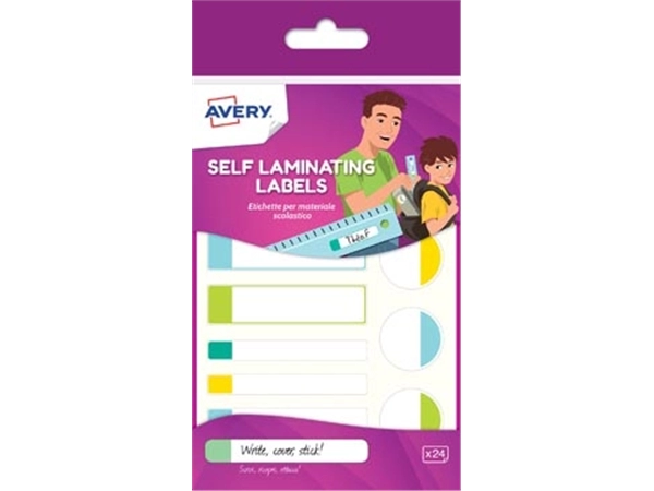 Een Avery Family gelamineerde etiketten, etui met 24 etiketten, geassorteerde formaten en standaard kleuren koop je bij best4office