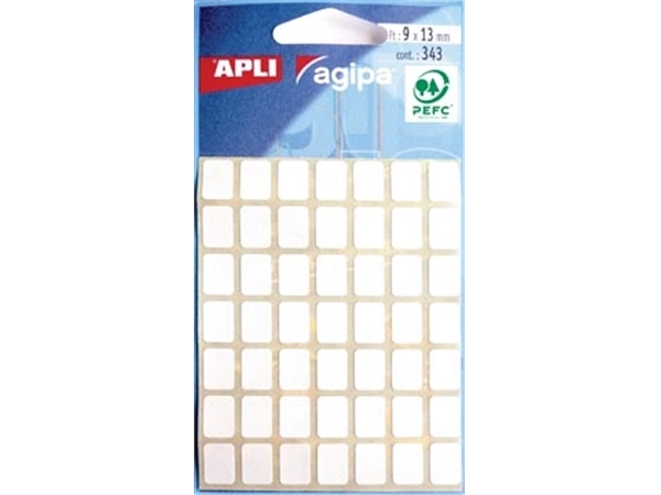 Een Agipa witte etiketten in etui ft 9 x 13 mm (b x h), 343 stuks, 49 per blad koop je bij best4office